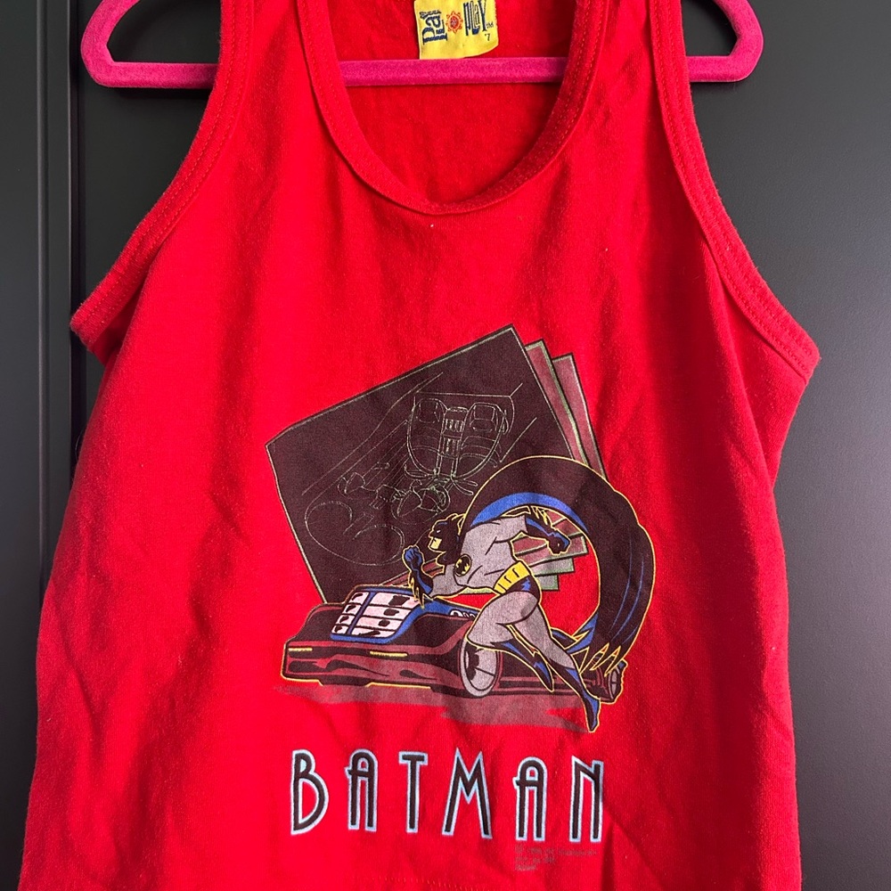 Vintage 90’s Batman Red Kids Tank Top